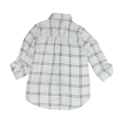 White Check Button Down