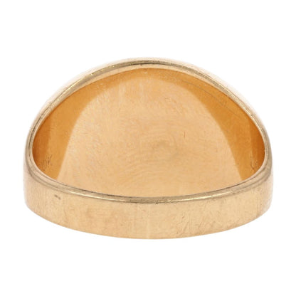 10K Gold Black Stone With Diamond Accents Signet Ring