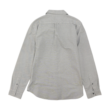 White Striped Long Sleeve Button Down