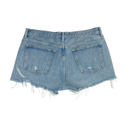 Blue Solid Denim Shorts