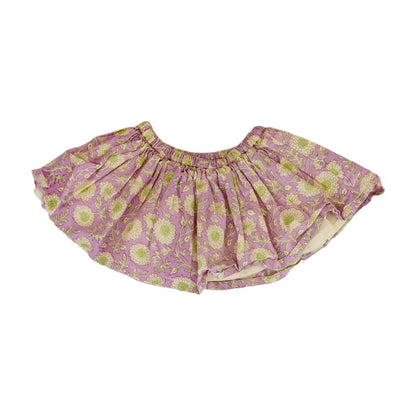 Purple Floral Midi Skirt