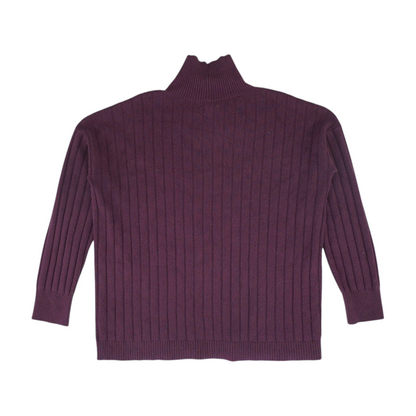 Burgundy Solid Pullover Sweater
