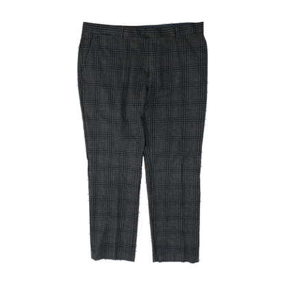 Gray Plaid Regular Pants