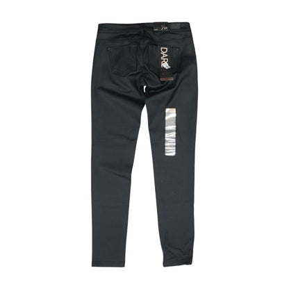 Black Solid Five Pocket Pants