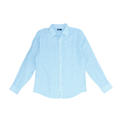 Blue Striped Long Sleeve Button Down