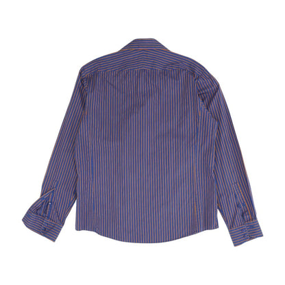 Orange Striped Long Sleeve Button Down
