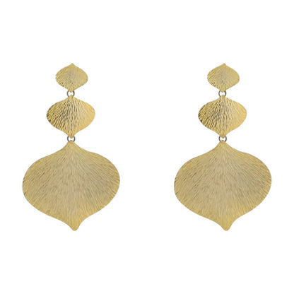 Gold Tone Signed Garcia Drop Earrings