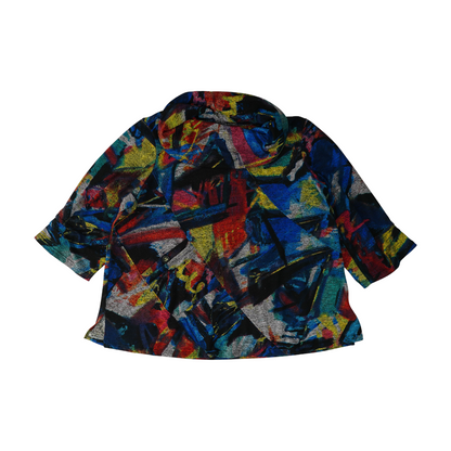 Multi Abstract Cowl Neck Blouse