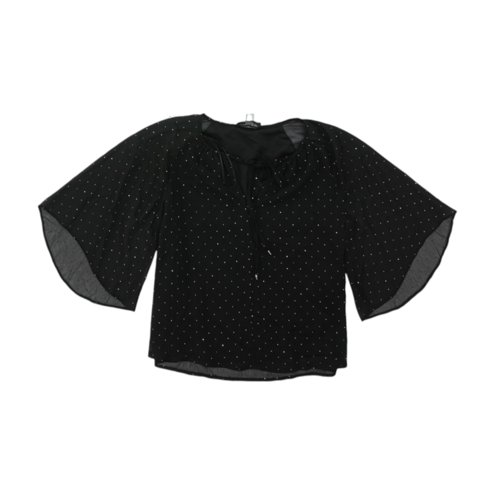 Black Petite Cropped Blouse