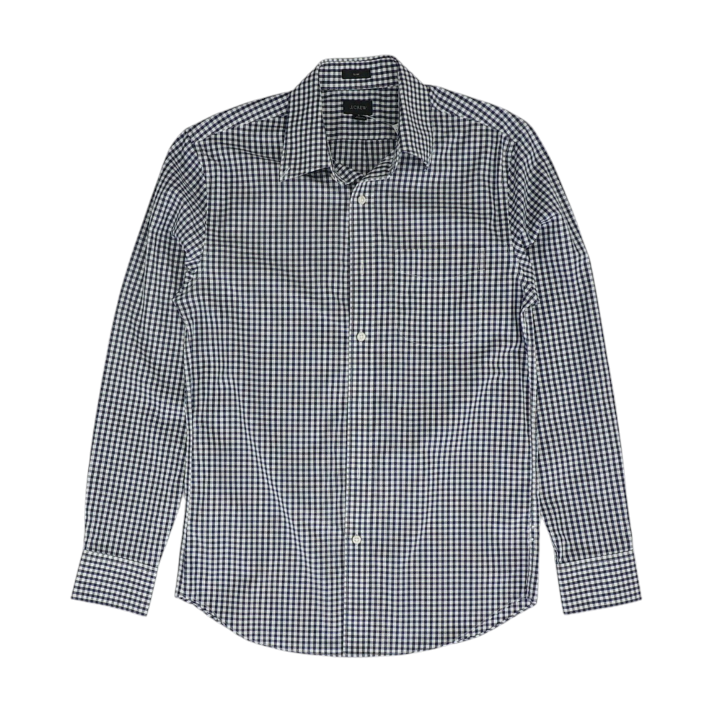 Navy Check Long Sleeve Button Down
