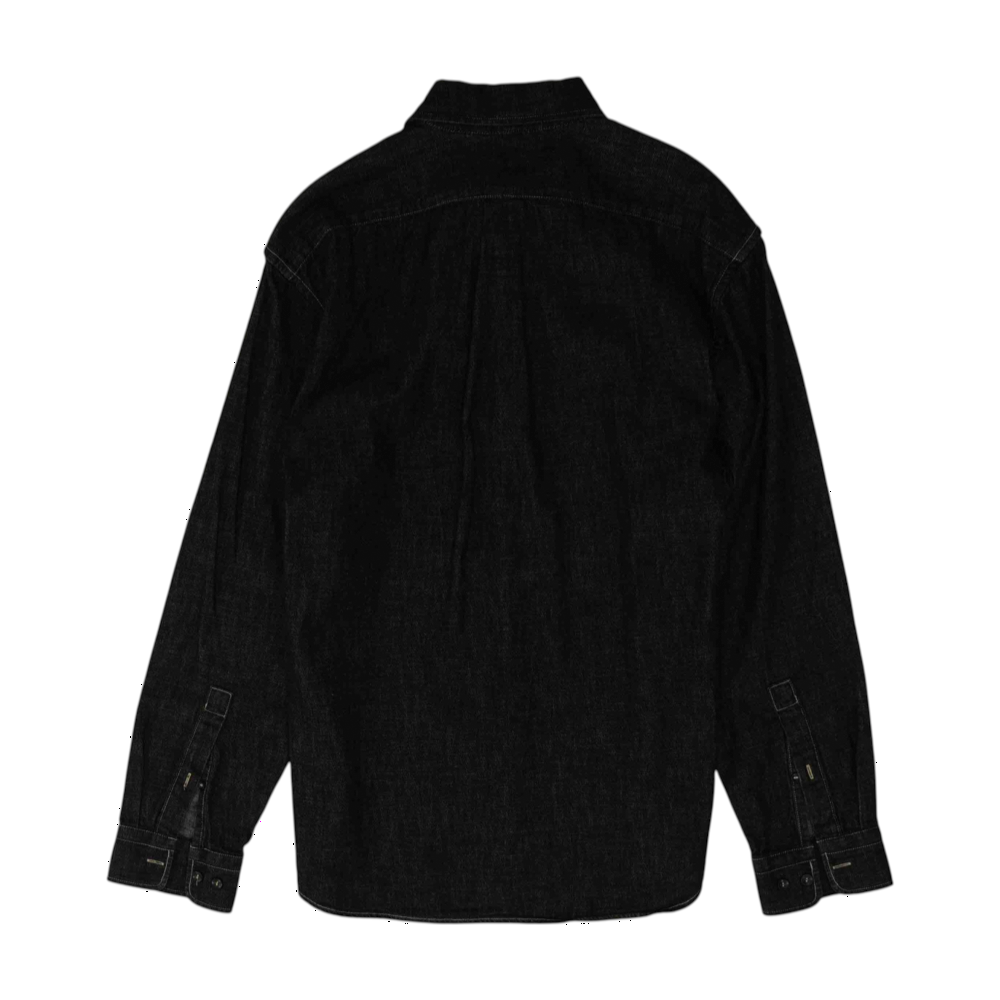 Black Solid Long Sleeve Button Down