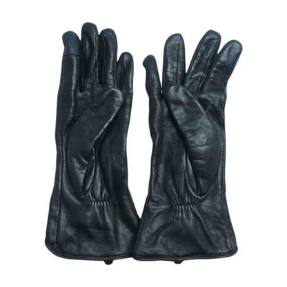 Zadie Leather Zip Gloves in Black