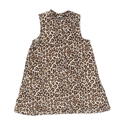 Brown Animal Print Sleeveless Blouse