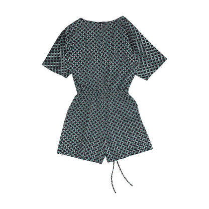 Navy Geometric Romper
