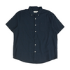 Navy Solid Short Sleeve Button Down