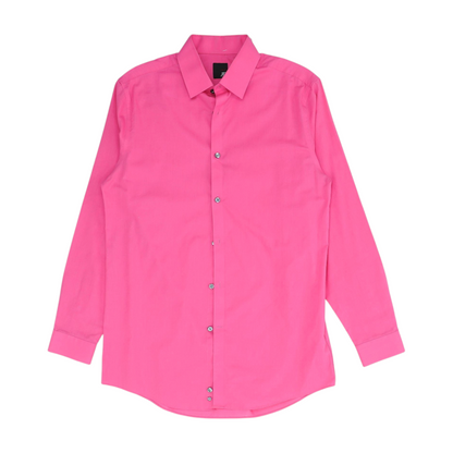 Pink Solid Long Sleeve Button Down