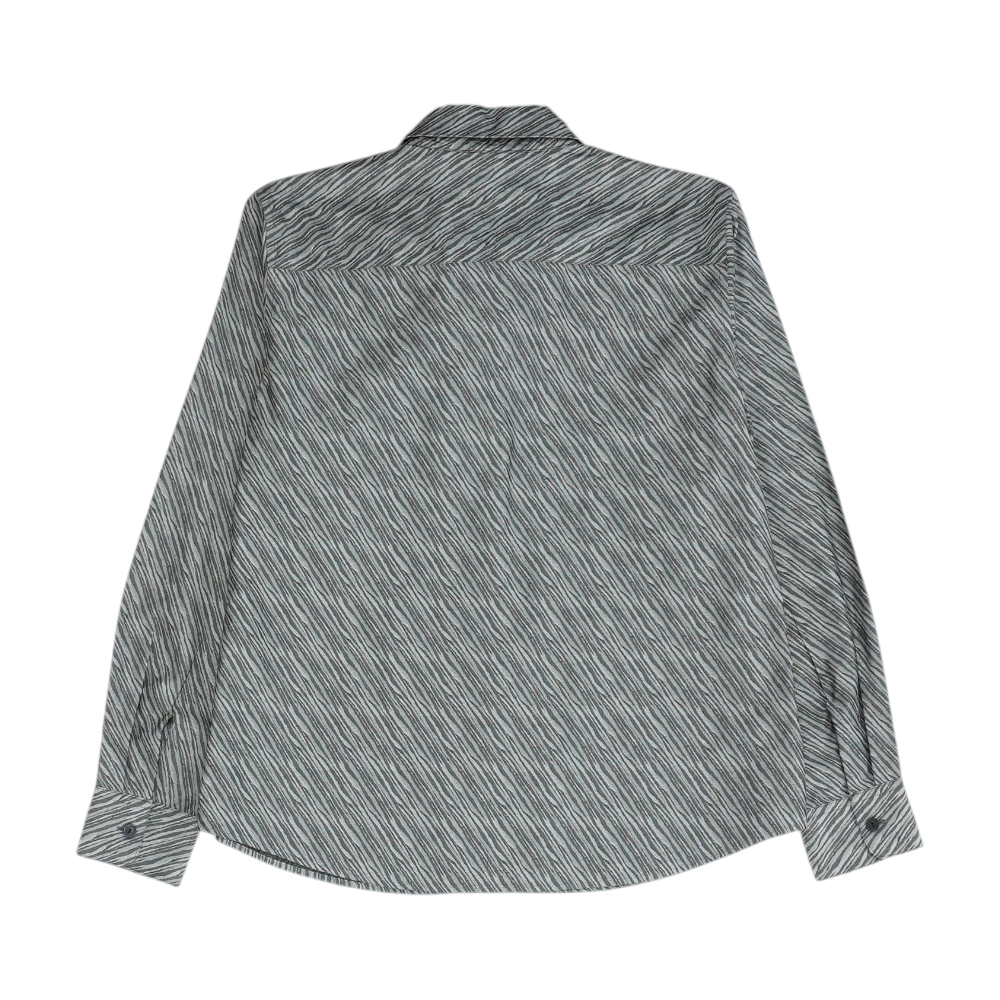 Gray Animal Print Button Down
