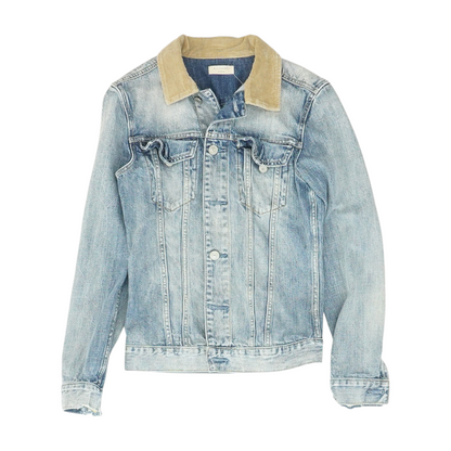 Blue Solid Denim Jacket
