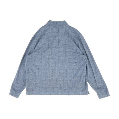 Blue Check 1/4 Zip Sweater