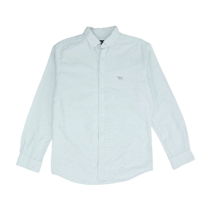 White Check Long Sleeve Button Down