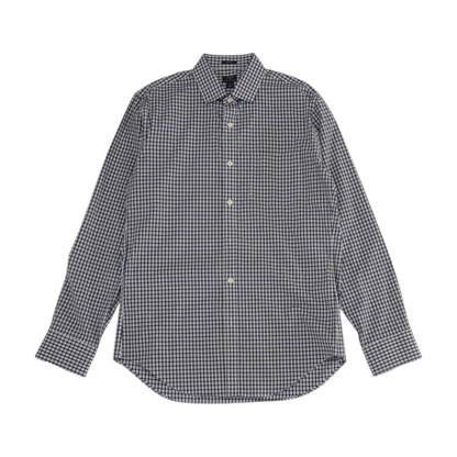 Navy Check Long Sleeve Button Down