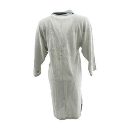 Gray Solid Cardigan Sweater