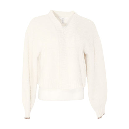 Ivory Solid Cardigan Sweater