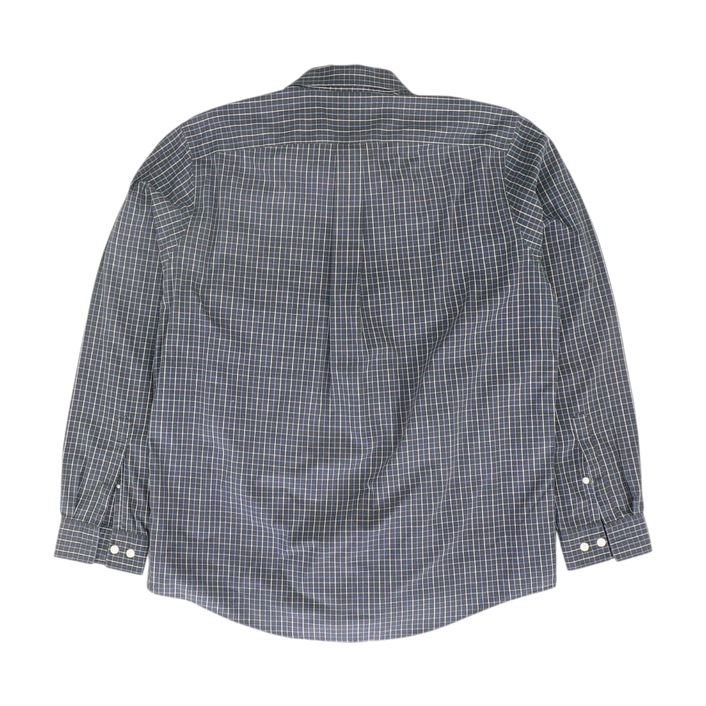 Navy Check Long Sleeve Button Down