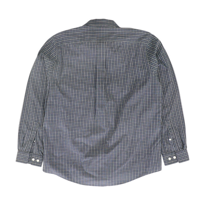 Navy Check Long Sleeve Button Down