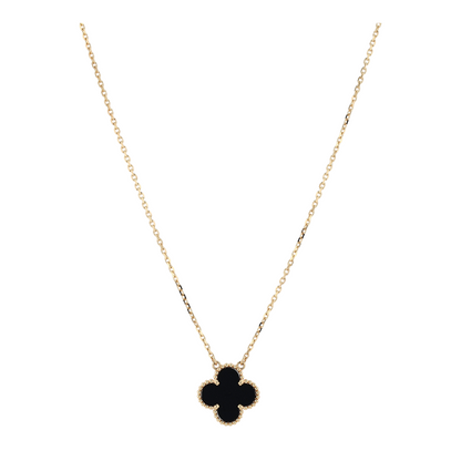 18K Yellow Gold Onyx Pendant Necklace