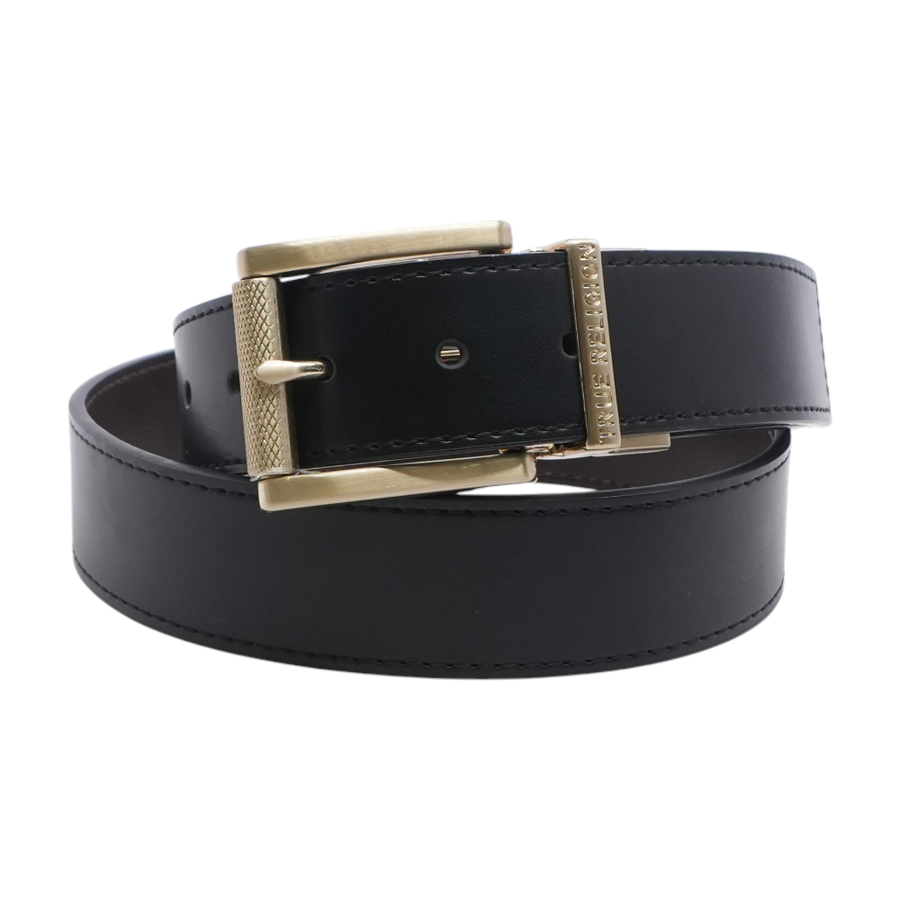 Black Reversible Faux Leather Belt