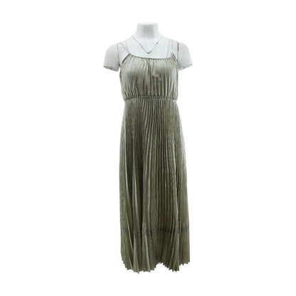 Silver Solid Midi Dress