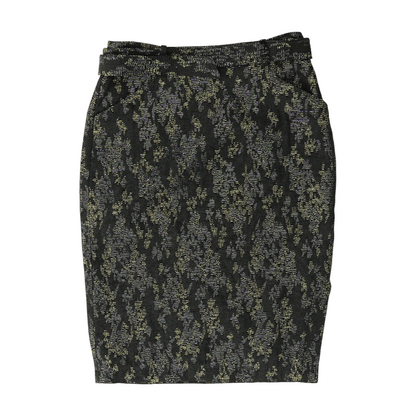 Gray Print Midi Skirt