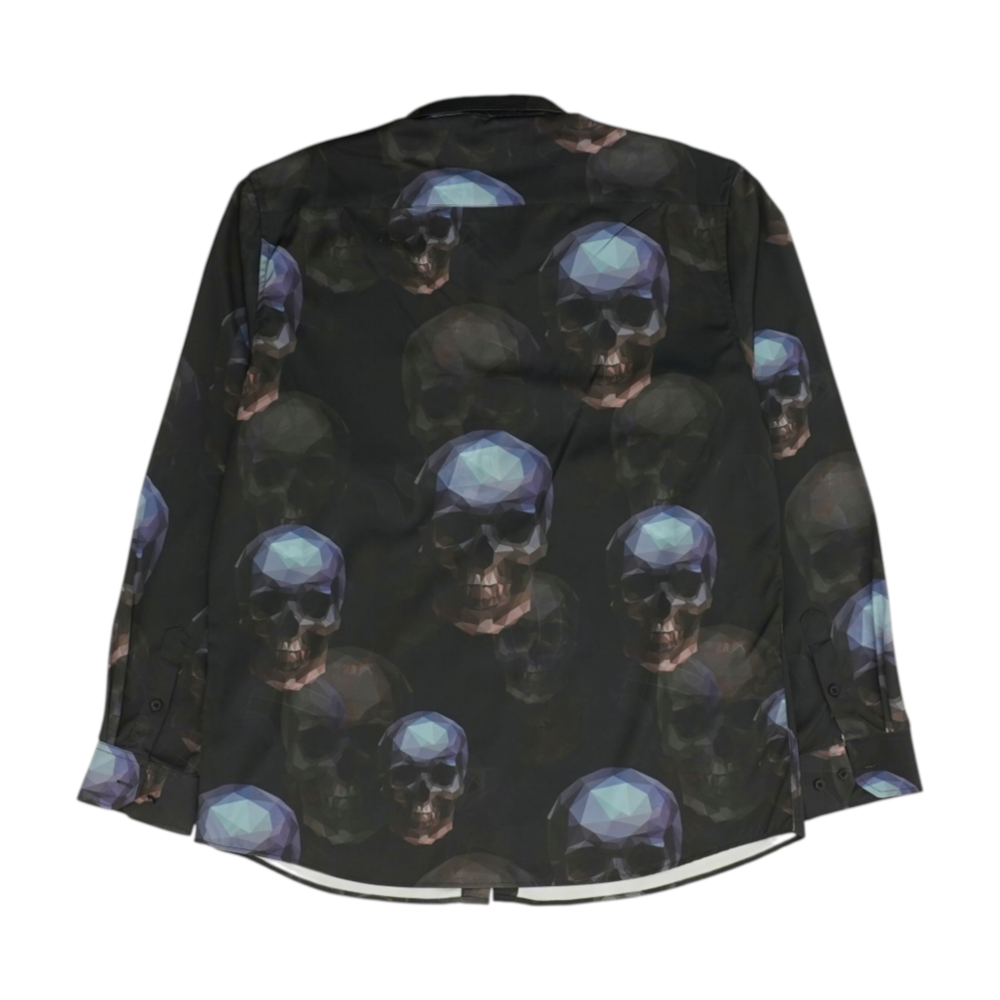 Black Graphic Long Sleeve Button Down