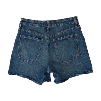 Blue Solid Denim Shorts