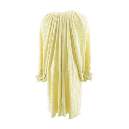 Yellow Solid Midi Dress