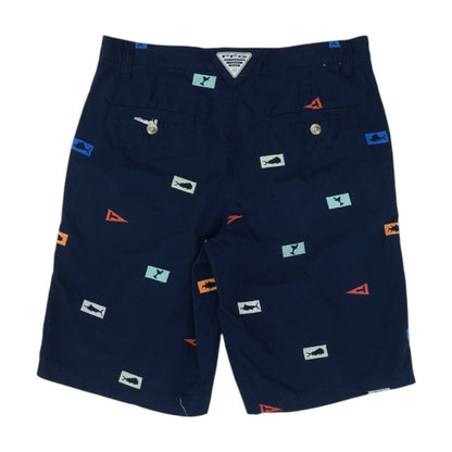 Navy Graphic Chino Shorts