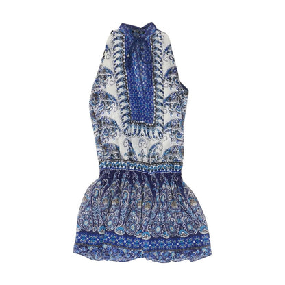Blue Paisley Mini Dress