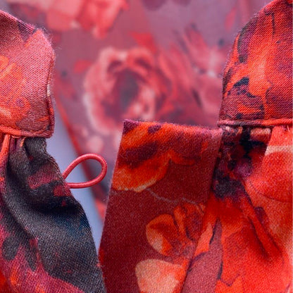 Red Floral Midi Dress
