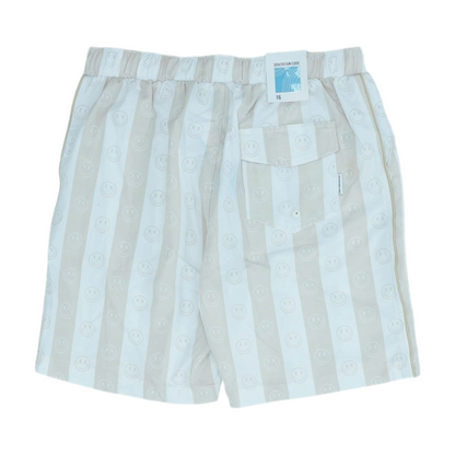 Beige Striped Active Shorts