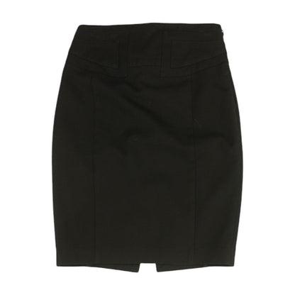 Black Solid Midi Skirt