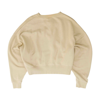 Beige Solid Sweatshirt Pullover