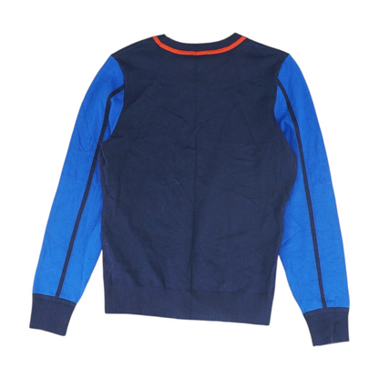 Navy Color Block Pullover Sweater