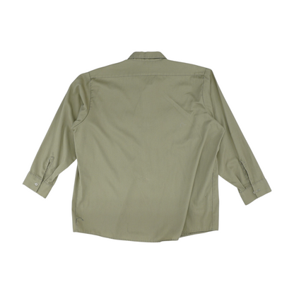 Khaki Solid Long Sleeve Button Down