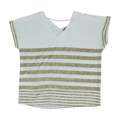 White Striped Knit Top