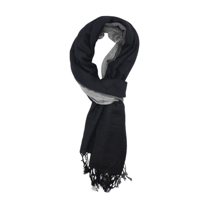 Gray Graphic Cashmere Blend Scarf