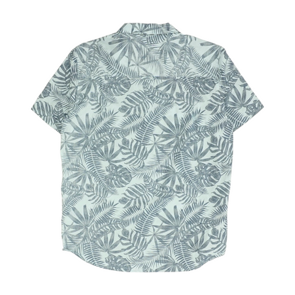 Blue Tropical Short Sleeve Button Down