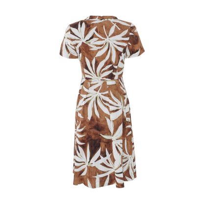 Brown Floral Midi Dress
