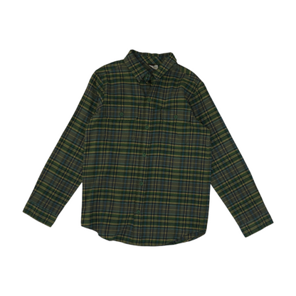 Green Plaid Flannel Button Down