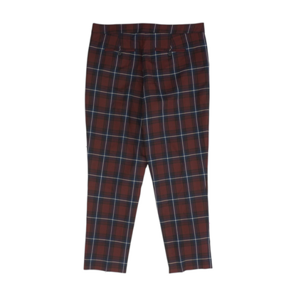 Maroon Plaid Regular Pants